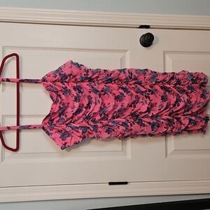 Torrid mesh bodycon dress blue and pink floral size 2x